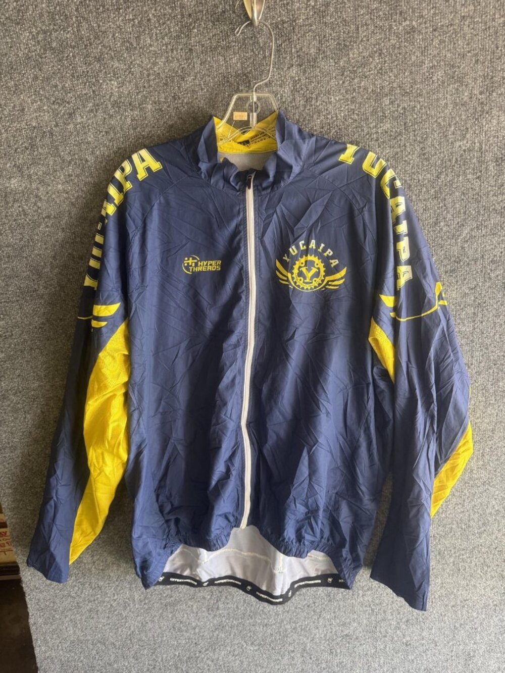 Hyperthreads Cycling Jacket Mens 3XL Blue Yucaipa MTB Full Zip Bike Pockets